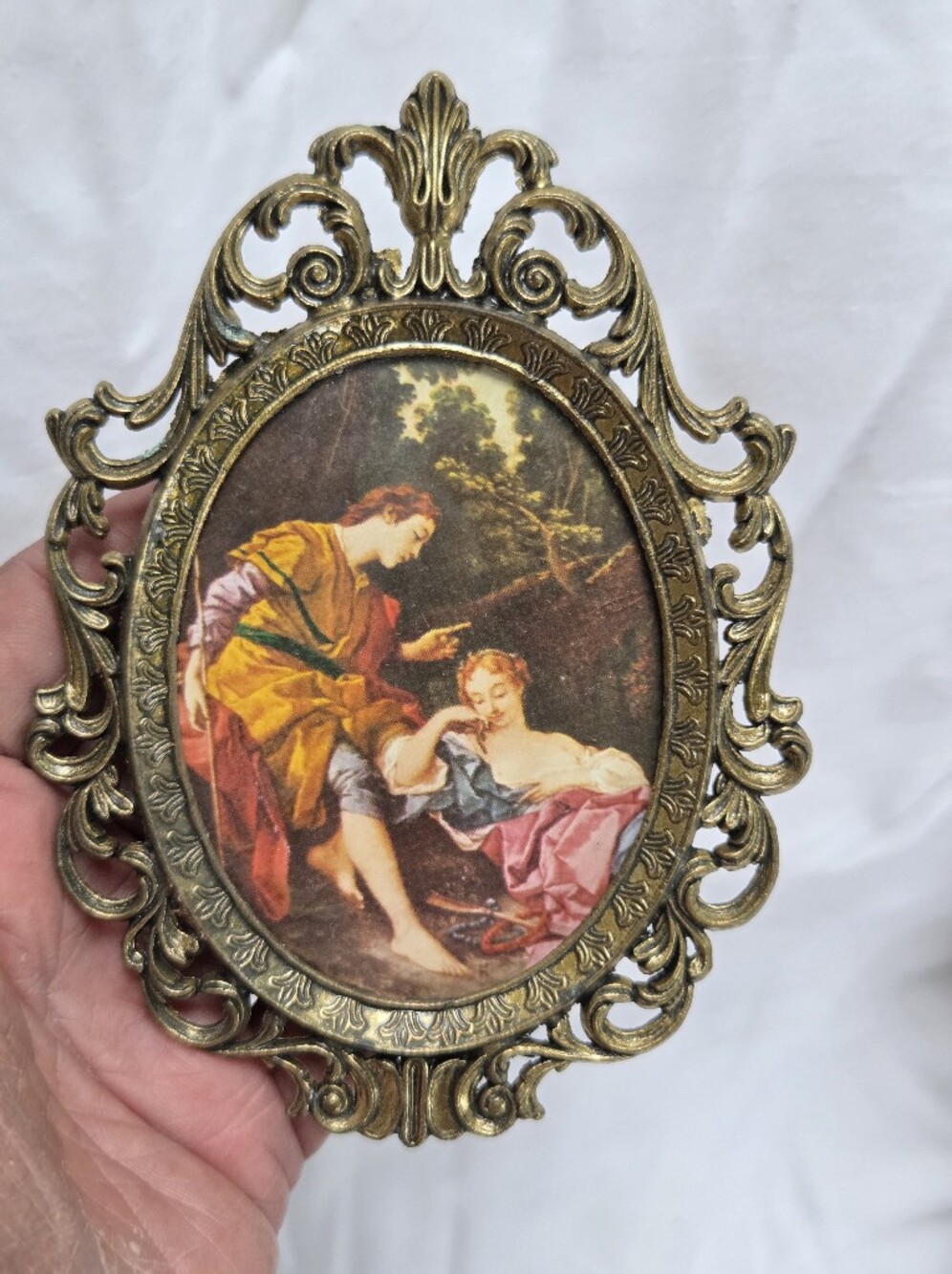 Vintage Italian Brass Classic Baroque-style Miniature Frame